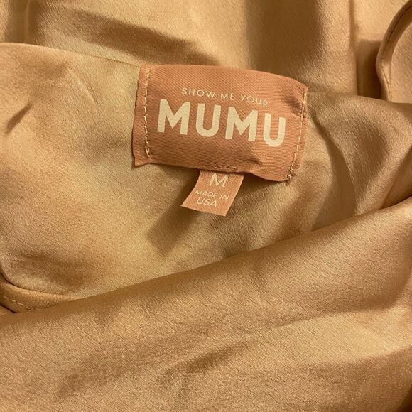 Show Me Your Mumu Verona Cowl Dress In Champagne Lux Satin Size M NWOT - Picture 6 of 7